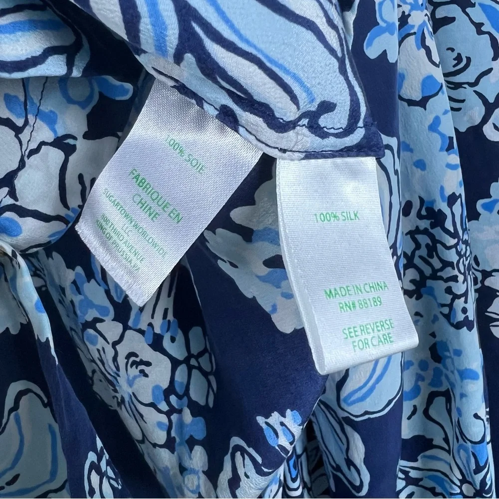Lilly Pulitzer Tank Top, Button Shirt, Pant Set Low Tide Navy Medium And Small - Picture 8 of 14